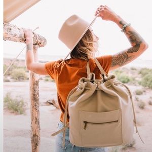 Fawn Design Drawstring Diaper Bag in Bone